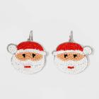 No Brand Holiday Novelty Seed Band Santa Statement Earrings - Berry Red