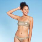 Women's Bralette Bikini Top - Xhilaration Metallic Gold
