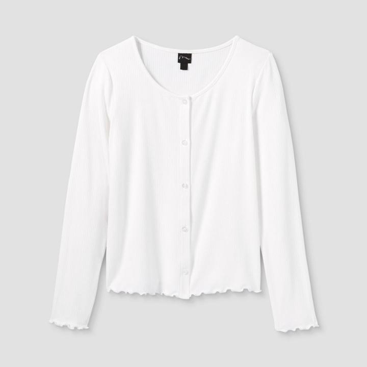 Girls' Knit Cardigan - Art Class White