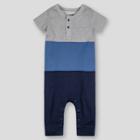 Lamaze Baby Boys' Organic Colorblock Short Sleeve Romper - Blue