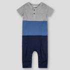 Lamaze Baby Boys' Organic Colorblock Short Sleeve Romper - Blue