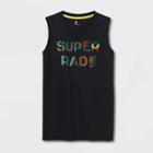 Boys' Sleeveless 'super Rad' Graphic T-shirt - All In Motion Black