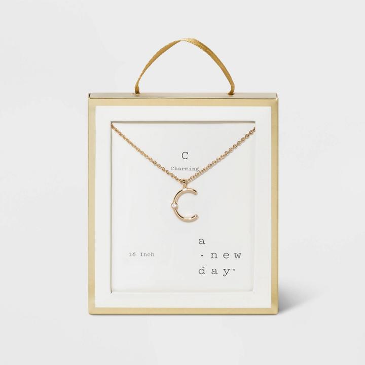 Initial C Necklace - A New Day Gold