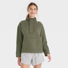 Women's Quarter Zip Sweatshirt - A New Day Olive Green