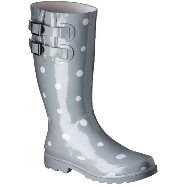 Target Women's Novel Dot Rain Boot - Gray