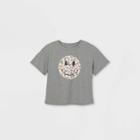 Girls' Short Sleeve Boxy Graphic T-shirt - Art Class Gray