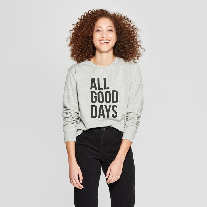 Women's Long Sleeve Crew Neck Pullover - A New Day Heather Gray
