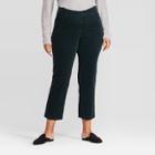 Women's Plus Size Skinny Straight Fit Corduroy Pants - Ava & Viv Dark Green
