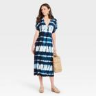 Women's Tie-dye Short Sleeve Knit Dress - Knox Rose Navy