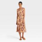 Women's Sleeveless Ruffle Tie-waist Dress - Knox Rose Yellow Floral
