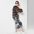 Women's Tie Dye Bias Cut Midi Skirt - Wild Fable White/black Xl,