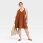 Women's Plus Size Razor Back Knit Tank Dress - Universal Thread Brown