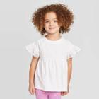 Petitetoddler Girls' Short Sleeve Eyelet T-shirt - Cat & Jack White 12m, Toddler Girl's