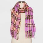 Women's Check Print Blanket Scarf - Wild Fable Pink Plaid