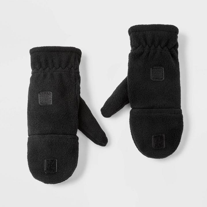 Girls' Flip Top Gloves - Cat & Jack Black