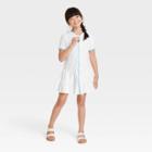 Girls' Hooded Terry Zip Swimsuit Cover Up Dress - Cat & Jack White