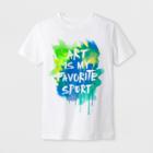 Boys' Short Sleeve Art Is My Favorite Sport Graphic T-shirt - Cat & Jack White