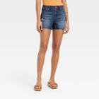 Women's High-rise Vintage Midi Jean Shorts - Universal Thread Dark Blue