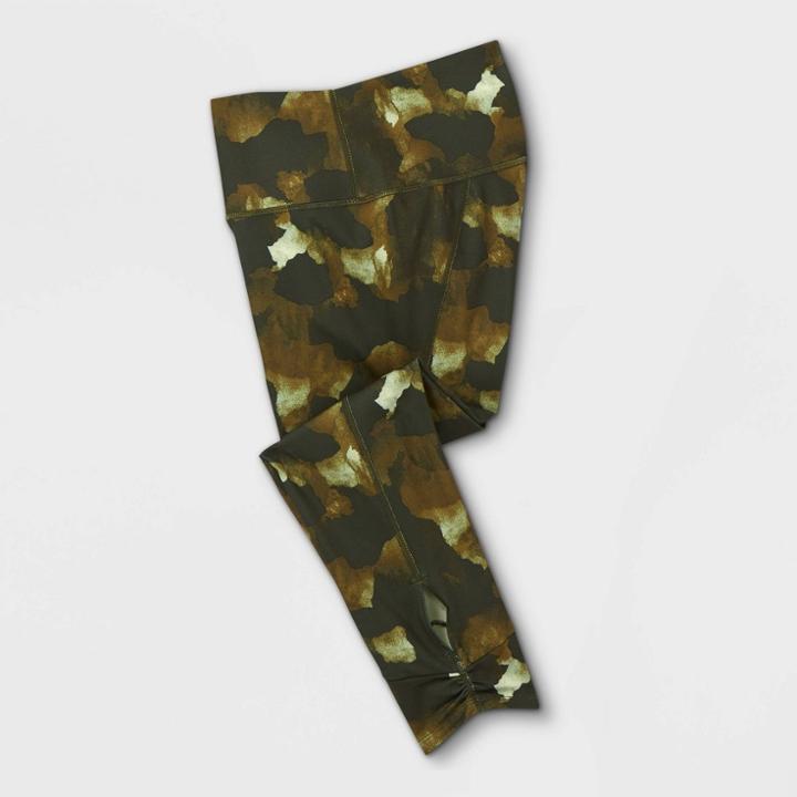 Girls' Keyhole Performance Capri Leggings - All In Motion Olive Green