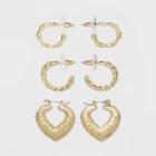 Shiny Gold Multipack Trio Hoop Earring Set - Wild Fable Gold
