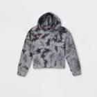 Girls' Fleece Raw Edge Hoodie - Art Class Charcoal Gray