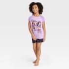 Nickelodeon Girls' That Girl Lay Lay 2pc Short Sleeve Top And Shorts Pajama Set - Purple