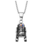 Women's Star Wars R2-d2 925 Sterling Silver Pendant With Chain And Blue/red Cz