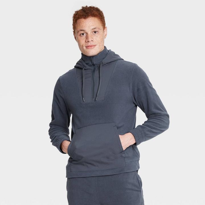 Men's Fleece Pullover Sweatshirt - All In Motion Navy