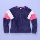 Girls' Cozy Colorblock Faux Fur Sweater - More Than Magic Purple
