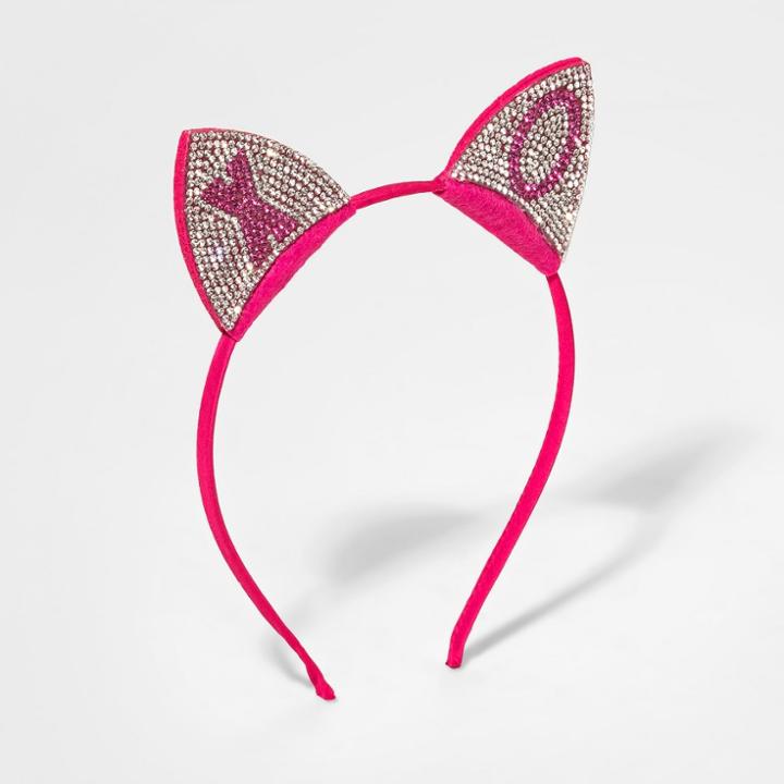 Girls' Polka Dot With Oversized Bow Headband - Cat & Jack Pink