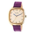 Simplify The 3500 Men's Leather-band Watch - Gold/plum, Rich Plum