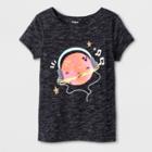 Girls' Adaptive Short Sleeve Headphone Graphic T-shirt - Cat & Jack Black