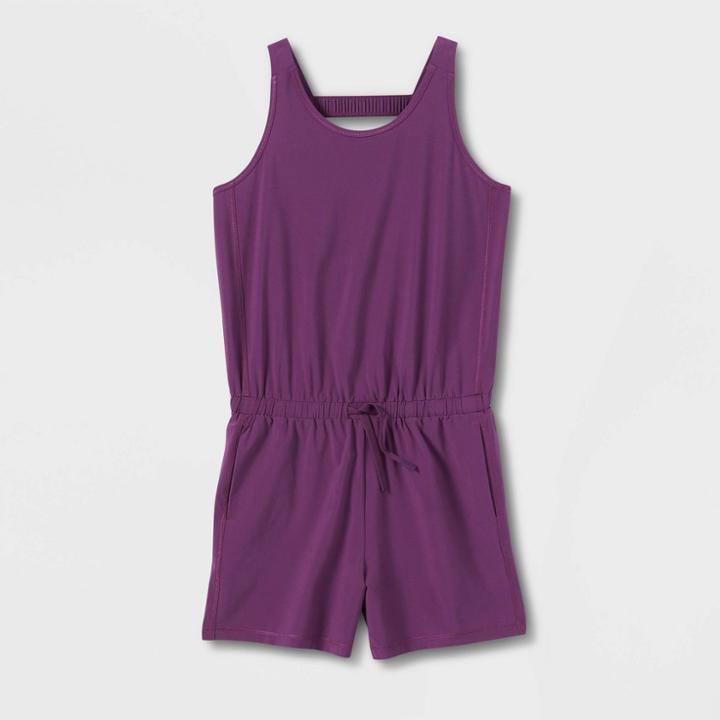 Girls' Woven Romper - All In Motion Grape Purple