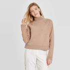 Women's Fleece Pullover Sweatshirt - A New Day Camel