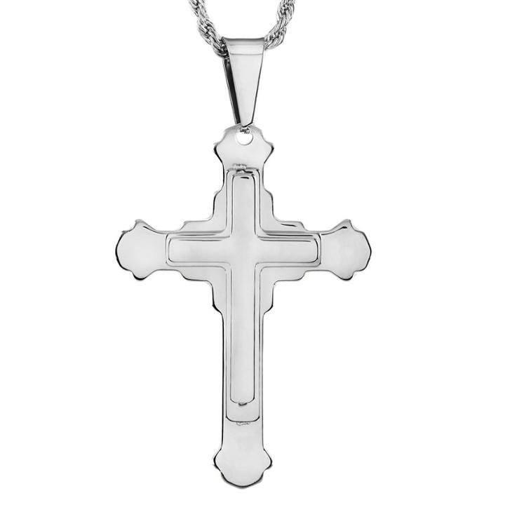 Men's West Coast Jewelry 24 Layered Cross Necklace -