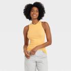 Women's Slim Fit Rib Tank Top - A New Day Yellow
