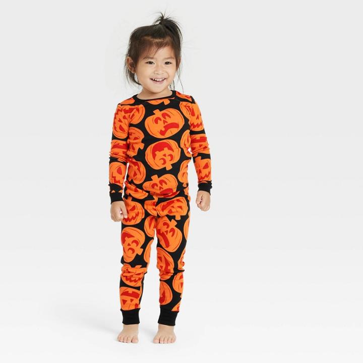 Toddler Halloween Pumpkins Matching Family Pajama Set - Hyde & Eek! Boutique Orange