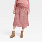 The Nines By Hatch Smocked Waist Maternity Skirt Clay Pink