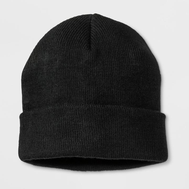 Kids' Solid Cuffed Beanie - Cat & Jack Black