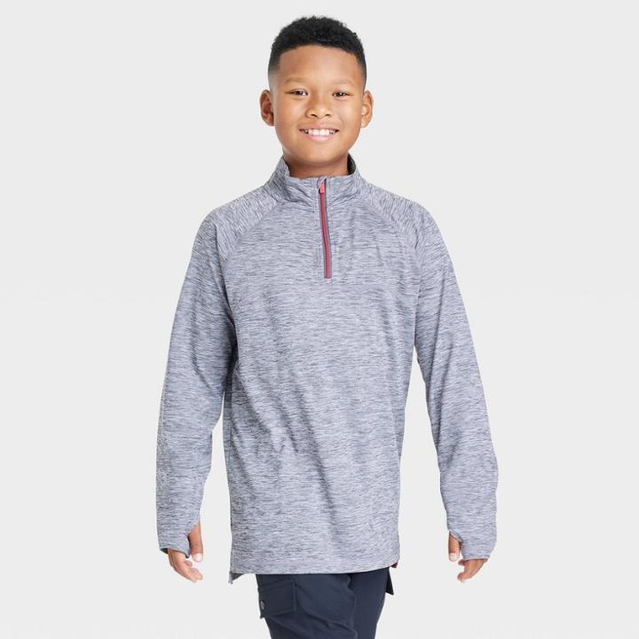 Boys' Soft Gym 1/4 Zip Sweatshirt - All In Motion Dark Gray