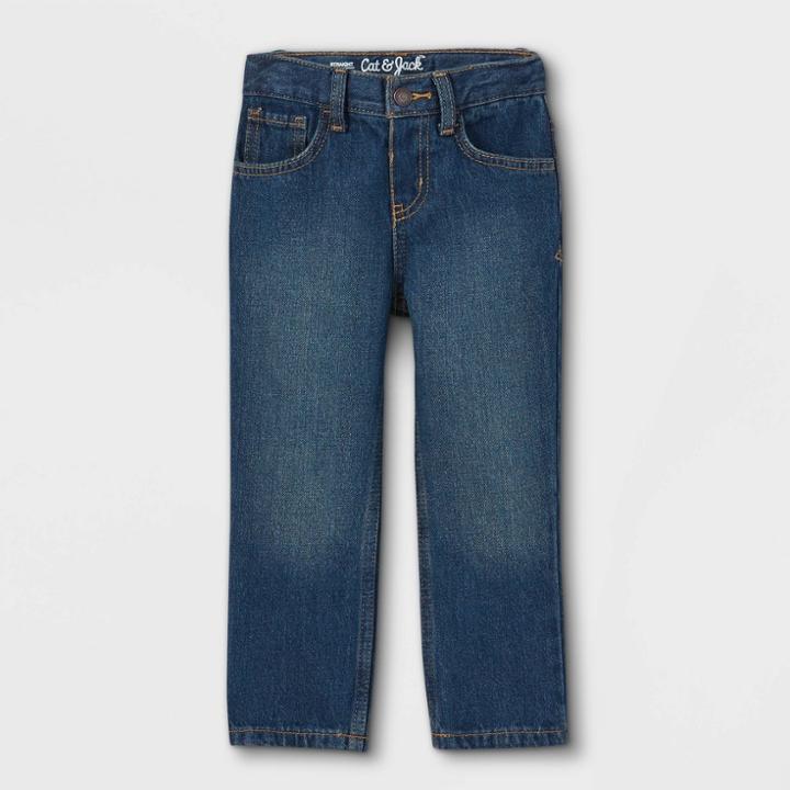Toddler Boys' Straight Fit Jeans - Cat & Jack Medium Blue