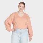 Women's Plus Size French Terry Sweatshirt - Universal Thread Melon Orange