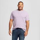 Men's Big & Tall Standard Fit Short Sleeve Henley Shirt - Goodfellow & Co Calm Violet