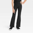 Girls' Fold Over Waist Flare Leggings - Art Class Black