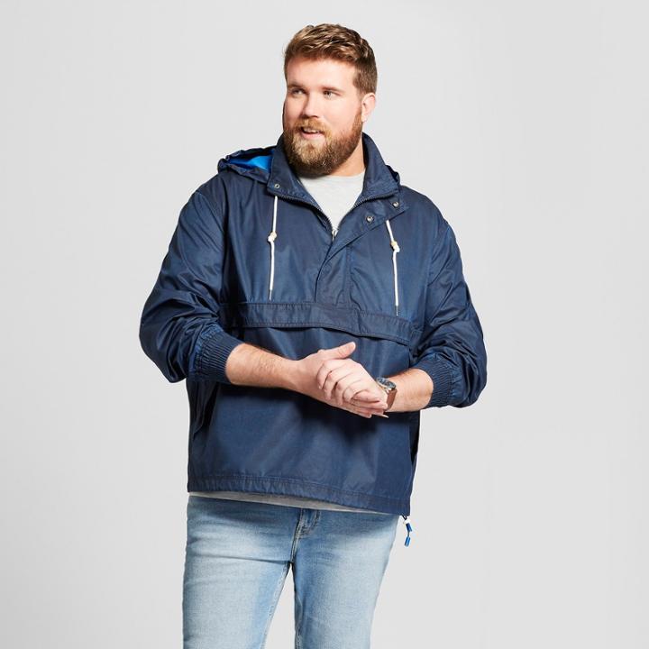 Men's Big & Tall Popover Windbreaker Jacket - Goodfellow & Co Washed Navy 4xb-tall, Size:
