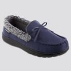 Isotoner Men's Microsuede Berber Spill Slippers - Navy Blue