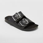 Women's Carson Wide Width Two Band Buckle Footbed Sandals - Wild Fable Black 8.5w,