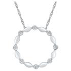 Target Diamond Accent Round White Diamond Circle Pendant In Sterling Silver (i-j,i2-i3), Women's