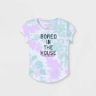 Girls' 'bored In The House' Tie-dye Short Sleeve T-shirt - Harper & Elliott