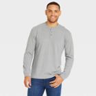 Men's Long Sleeve Henley T-shirt - Goodfellow & Co Gray